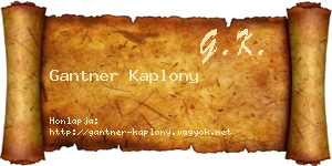Gantner Kaplony névjegykártya